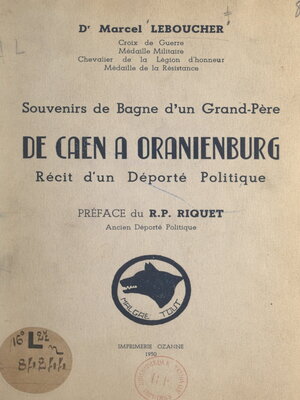 cover image of De Caen à Oranienburg, récit d'un déporté politique